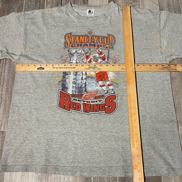 Vintage Starter Detroit Red Wings T Shirt Stanley Cup Champs 1997 1998 XL - Picture 7 of 7
